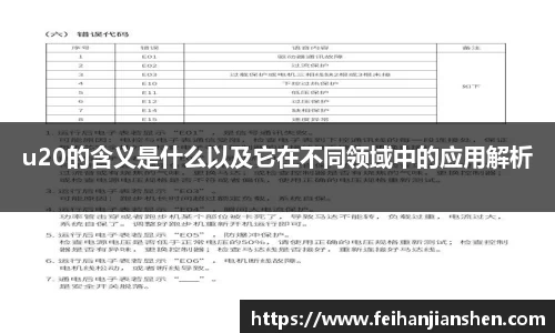 u20的含义是什么以及它在不同领域中的应用解析